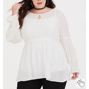 Outlander Torrid white blouse.